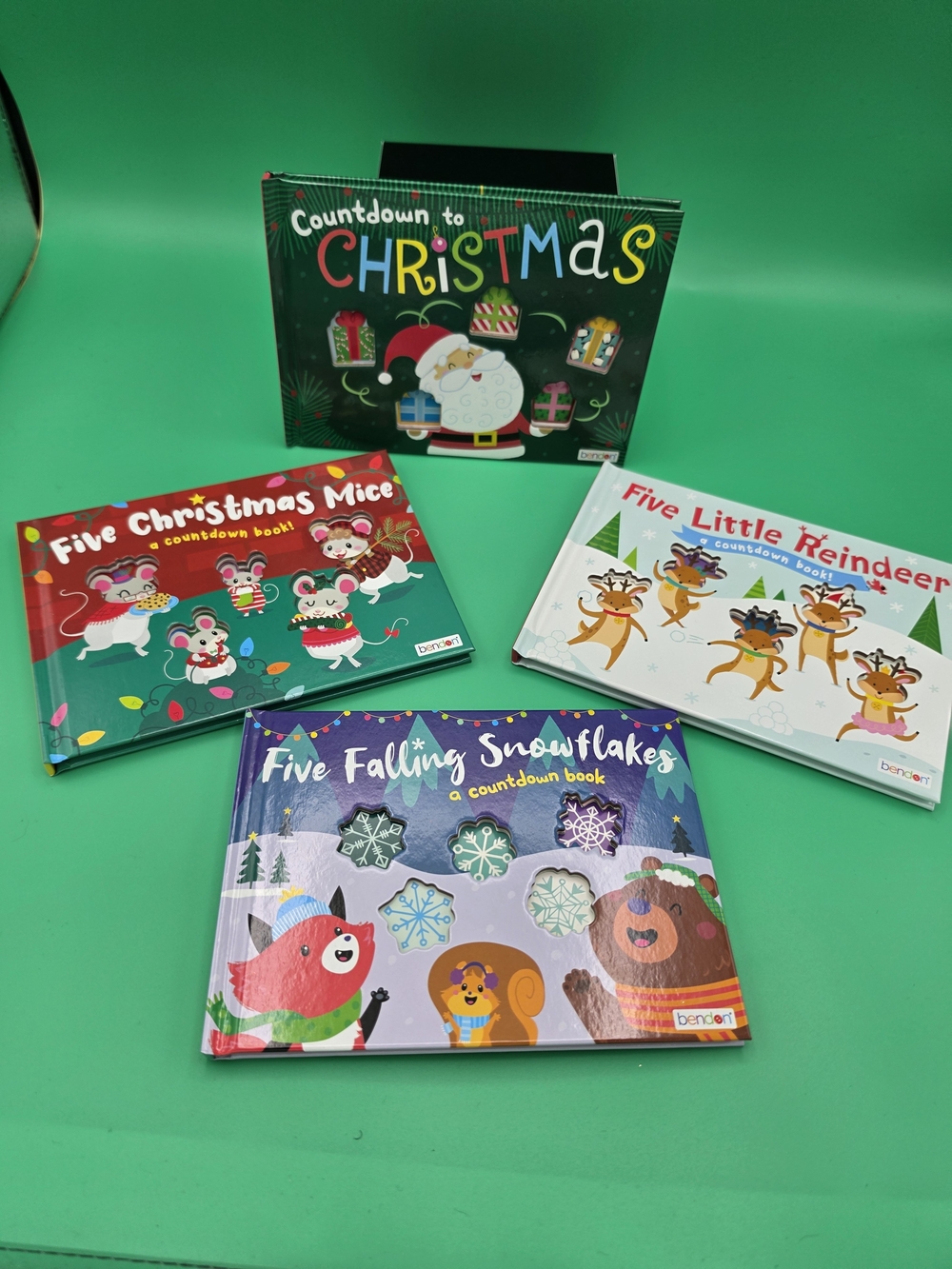 Countdown to Christmas & Holiday Board Book Set - Green, Red, Blue, White